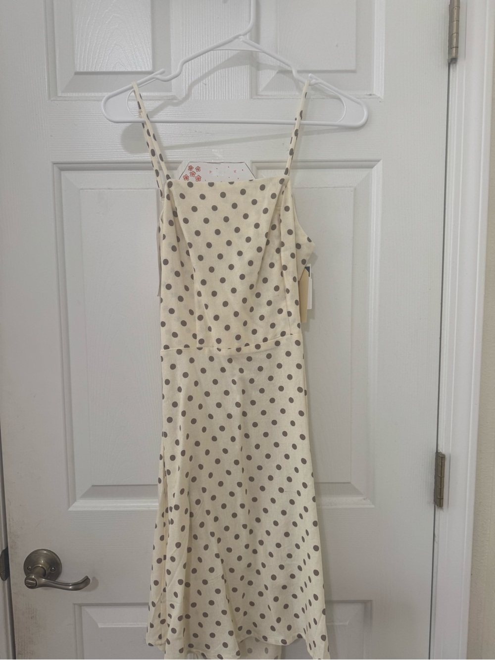 Polka Dot Cream Slip Dress